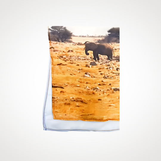 Short Silk Scarf- Elephant