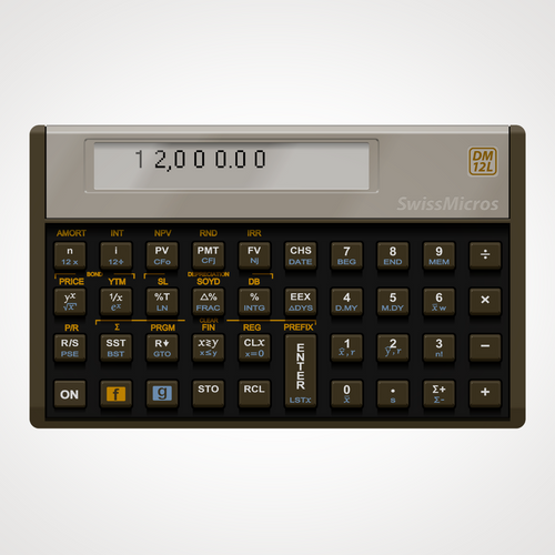 DM12L Business Calculator by Swissmicros