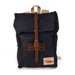 Brown Roll Top - Denim/Twill Waxed Bag