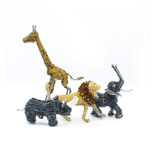 Handmade African wire and bead animals Mini